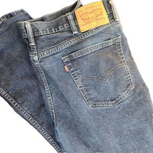 Levis 514 Mens Jeans 38x32 (37x30)‎ Straight Stretch Blue Faded Denim size L